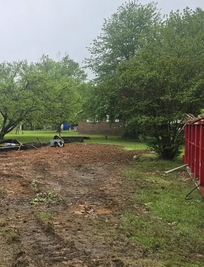 The cleared pad left graded after a mobile home was demolished and hauled off &mdash; Little Acres Grading